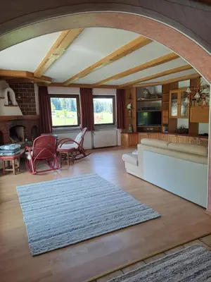 Ein Sitzbereich in der Unterkunft Glückchalet
