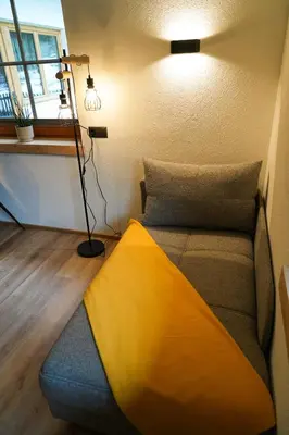 Ein Sitzbereich in der Unterkunft Ferienhaus Anna