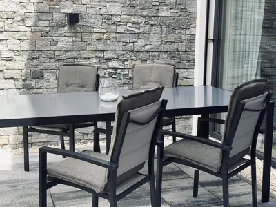 Ein Sitzbereich in der Unterkunft Ferienwohnung Troger