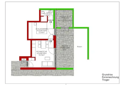 Grundriss der Unterkunft Ferienwohnung Troger