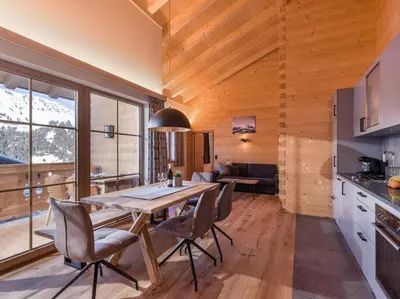 Küche/Küchenzeile in der Unterkunft Schrolln Appartements