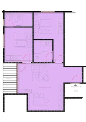 Grundriss der Unterkunft Schrolln Appartements