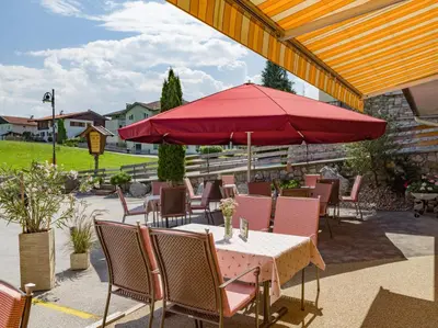 Ein Garten an der Unterkunft Sporthotel Tirolerhof