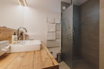 Ein Badezimmer in der Unterkunft Der Gollinger