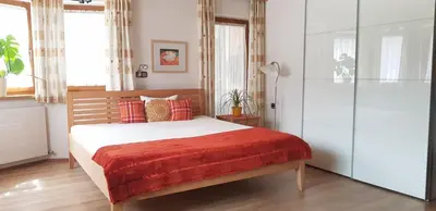 Ein Bett oder Betten in einem Zimmer der Unterkunft Haus Benedikta