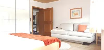Ein Sitzbereich in der Unterkunft Haus Benedikta