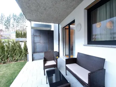Ein Sitzbereich in der Unterkunft Apartment in Neukirchen near Ski Lift