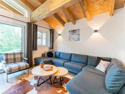 Ein Sitzbereich in der Unterkunft Chalet Sylvia