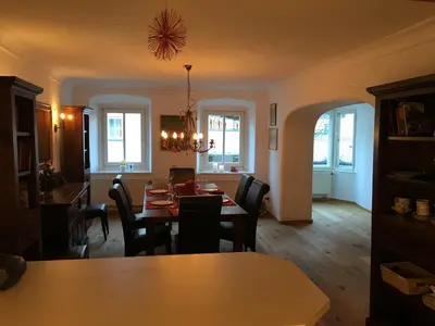 Ein Sitzbereich in der Unterkunft Toni Sailer Haus apartment