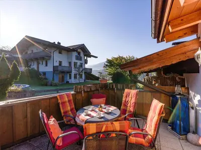 Ein Balkon oder eine Terrasse in der Unterkunft Ferienwohnung Pacher