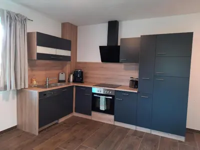 Küche/Küchenzeile in der Unterkunft Ferienwohnung Silbernagel