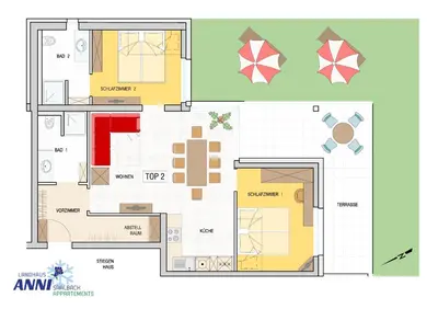 Grundriss der Unterkunft Landhaus Anni