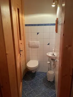 Ein Badezimmer in der Unterkunft Chalet Irmi Hart im Zillertal