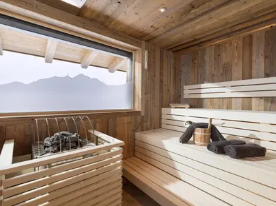 Ein allgemeiner Bergblick oder ein Berglick von des Chalets aus
