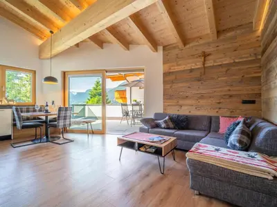 Ein Sitzbereich in der Unterkunft Chalet Georg