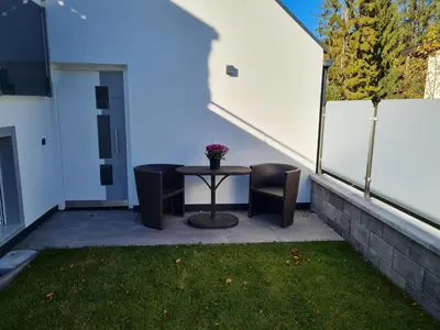 Ein Sitzbereich in der Unterkunft Ferienwohnung zur lustigen Gabi