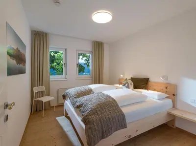 Ein Bett oder Betten in einem Zimmer der Unterkunft Blick auf's Schloss