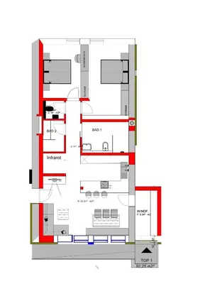 Grundriss der Unterkunft Ferienhaus & -wohnung Flatscher