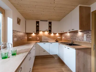Küche/Küchenzeile in der Unterkunft Ferienwohnung Schmiderer