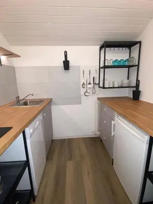 Küche/Küchenzeile in der Unterkunft Appartement Haus Seerose