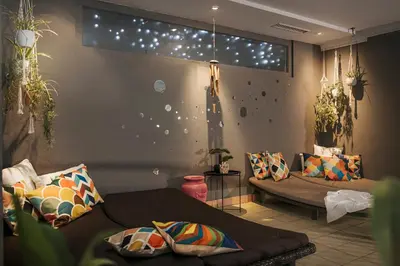 Ein Sitzbereich in der Unterkunft Alpenhotel Stefanie