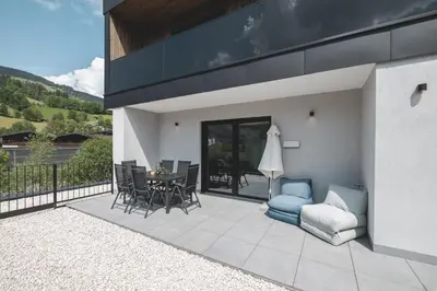 Ein allgemeiner Bergblick oder ein Berglick von der Ferienwohnung aus
