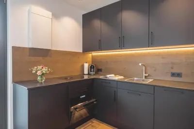 Küche/Küchenzeile in der Unterkunft Thalhof Apartments