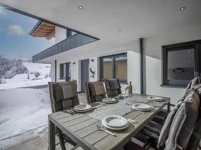 Ein Sitzbereich in der Unterkunft Apartment ZUM Fuchs