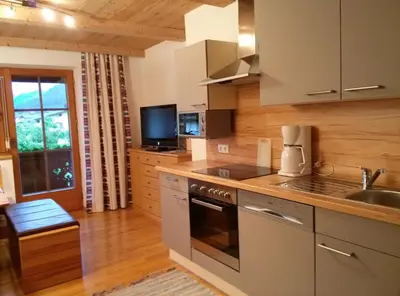 Küche/Küchenzeile in der Unterkunft Ferienwohnung Prosch