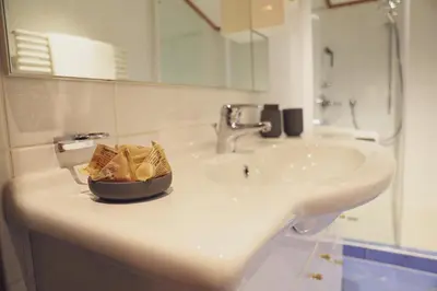 Ein Badezimmer in der Unterkunft Mocking Ferienappartements