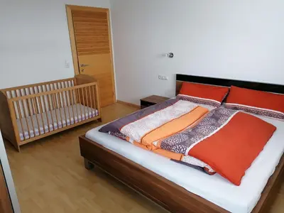 Ein Bett oder Betten in einem Zimmer der Unterkunft Holiday on an organic farm in Hart im Zillertal
