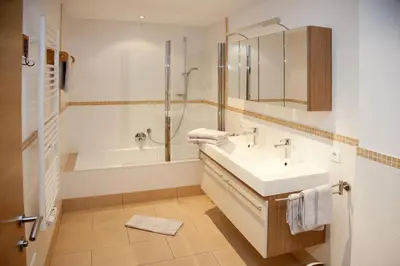 Ein Badezimmer in der Unterkunft Filzenhof