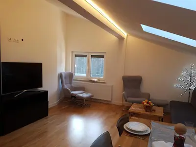 Ein Sitzbereich in der Unterkunft Ferienwohnung Rainer