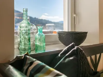 Ein allgemeiner Bergblick oder ein Berglick von der Ferienwohnung aus