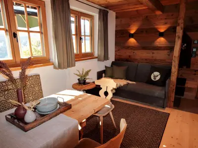 Ein Sitzbereich in der Unterkunft Chalet Feldkasten by Interhome