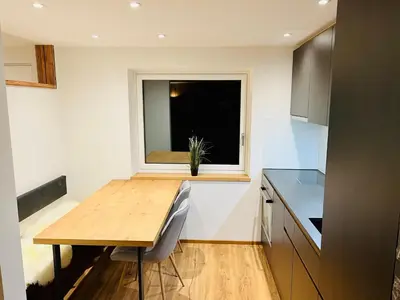 Küche/Küchenzeile in der Unterkunft Schöne Wohnung mit Ausblick, Sauna und Hot-Pot in Westendorf, Tirol