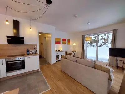 Küche/Küchenzeile in der Unterkunft Boutique-Apartments Familie Jarosch Fieberbrunn 