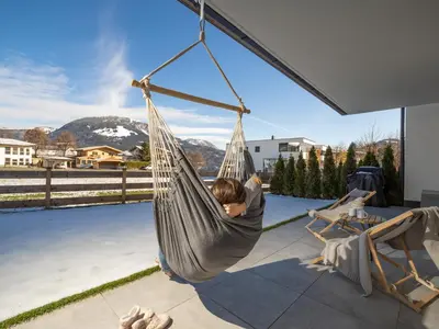 Ein allgemeiner Bergblick oder ein Berglick von der Ferienwohnung aus