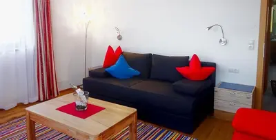 Ein Sitzbereich in der Unterkunft Ferienwohnung Natural B