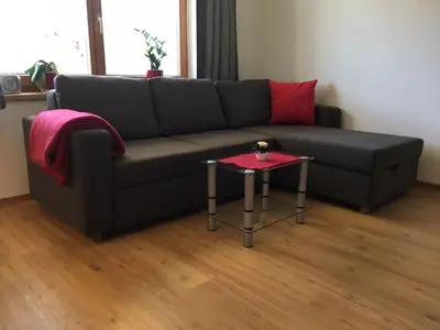 Ein Sitzbereich in der Unterkunft Ferienwohnung Trattner