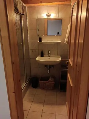 Ein Badezimmer in der Unterkunft Bergbauernhof Obergaisberg