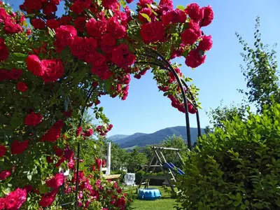 Ein allgemeiner Bergblick oder ein Berglick von der Ferienwohnung aus