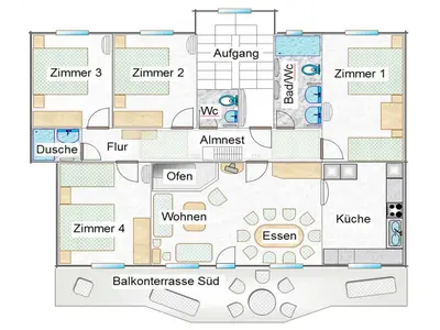 Grundriss der Unterkunft Appartement Bergrose