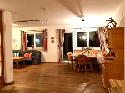 Ein Sitzbereich in der Unterkunft Apartment Venediger