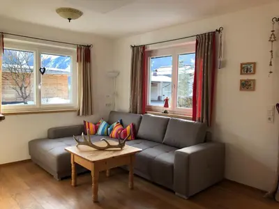 Ein Sitzbereich in der Unterkunft Apartment Venediger