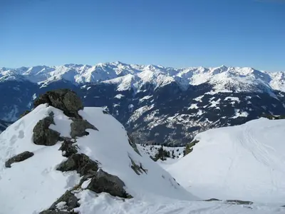 Ein allgemeiner Bergblick oder ein Berglick von der Ferienwohnung aus