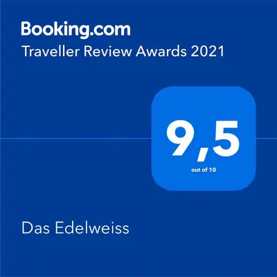 Ein Zertifikat, Auszeichnung, Logo oder anderes Dokument, das in der Unterkunft Das Edelweiss ausgestellt ist