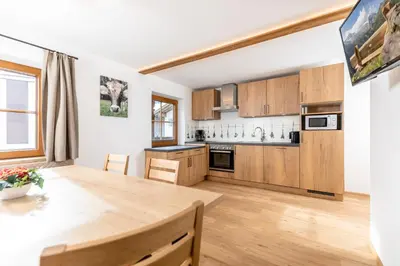 Küche/Küchenzeile in der Unterkunft Herzstück Appartements Zillertal