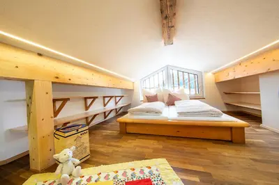 Ein Bett oder Betten in einem Zimmer der Unterkunft Bergblick Apartment