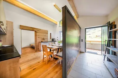Ein Sitzbereich in der Unterkunft Bergblick Apartment
